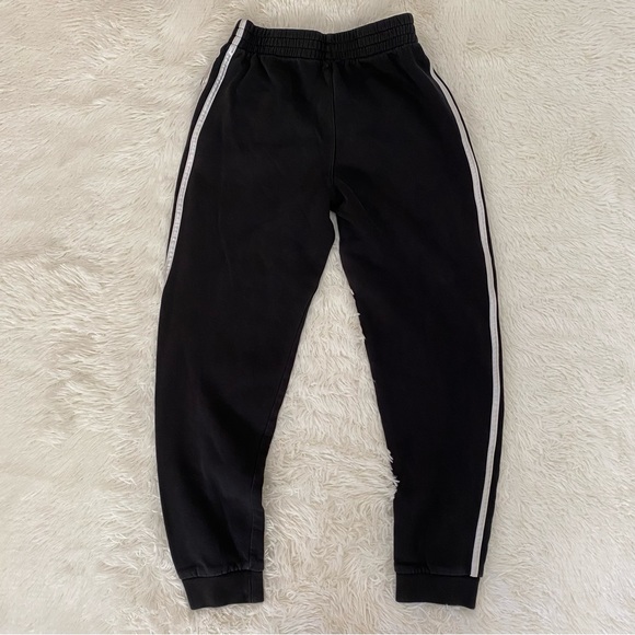 Retro Adidas 3 stripe sweatpants / joggers - black & white stripes - Picture 2 of 14